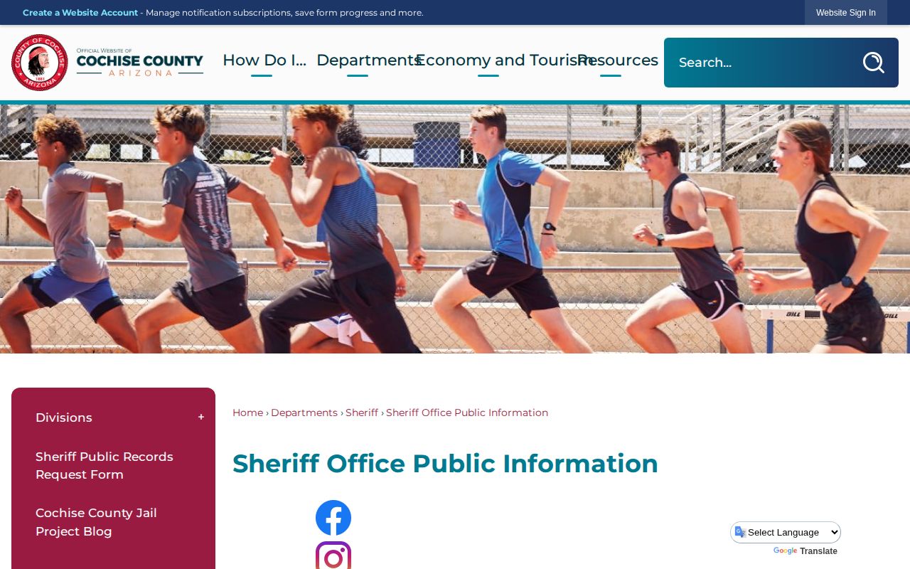 Cochise County Sheriff's Office public information and wanted-record policy source